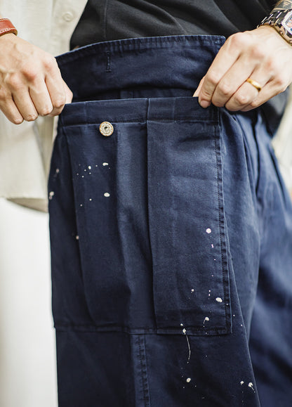 American Old Ink-Splashed Knee Parachute Oversize Men's Trousers - Harmony Gallery