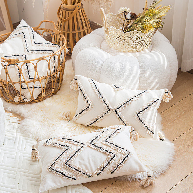 Starry Charm Boho Tasseled Accent Throw Pillows - Harmony Gallery