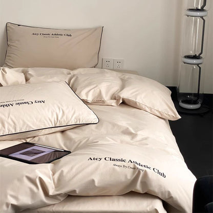 Light Luxury And High-End Four-Piece Pure Cotton Minimalist Bed Set - Harmony Gallery