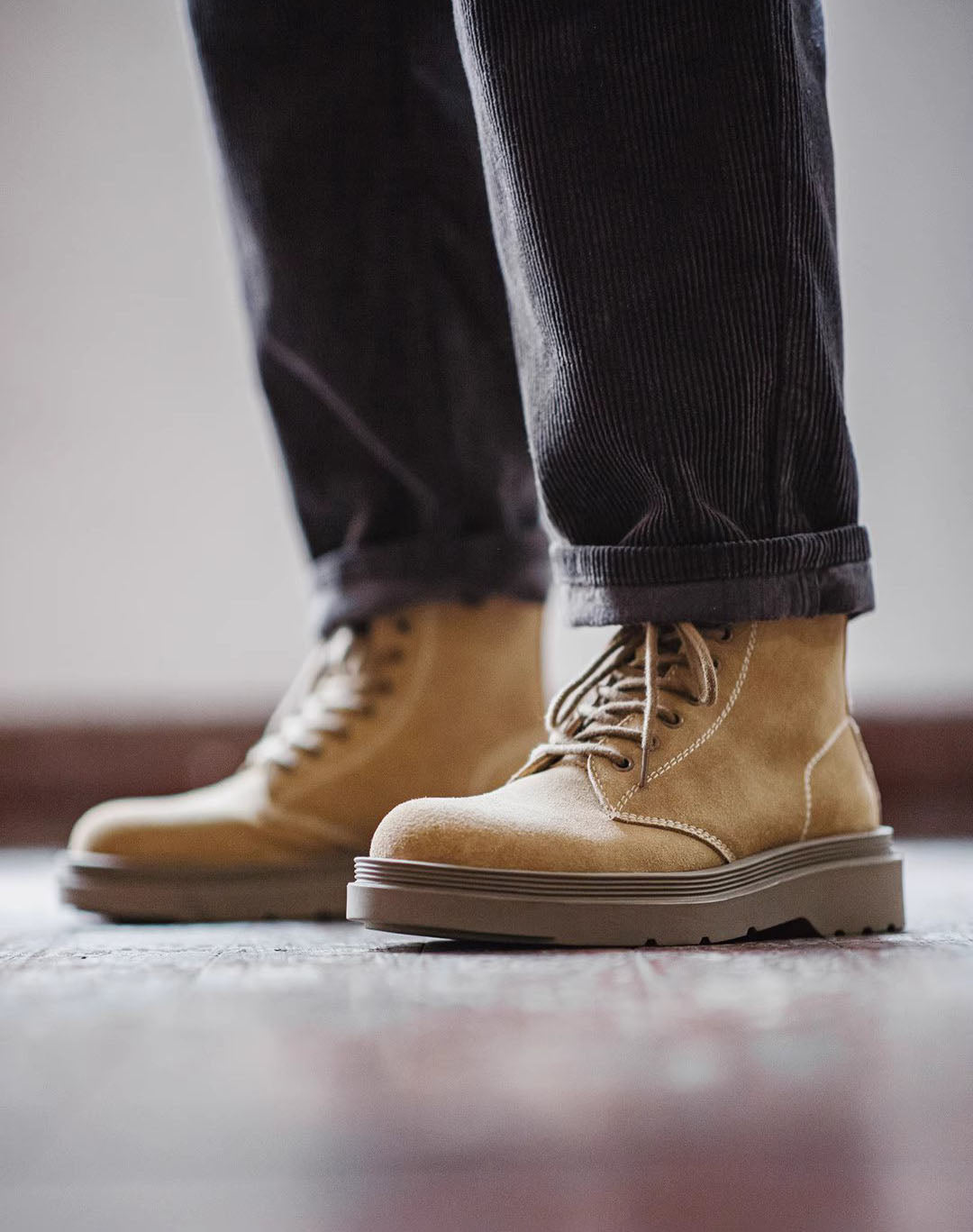 American Retro Maillard Mid-Top Versatile Men's Work Boot - Harmony Gallery