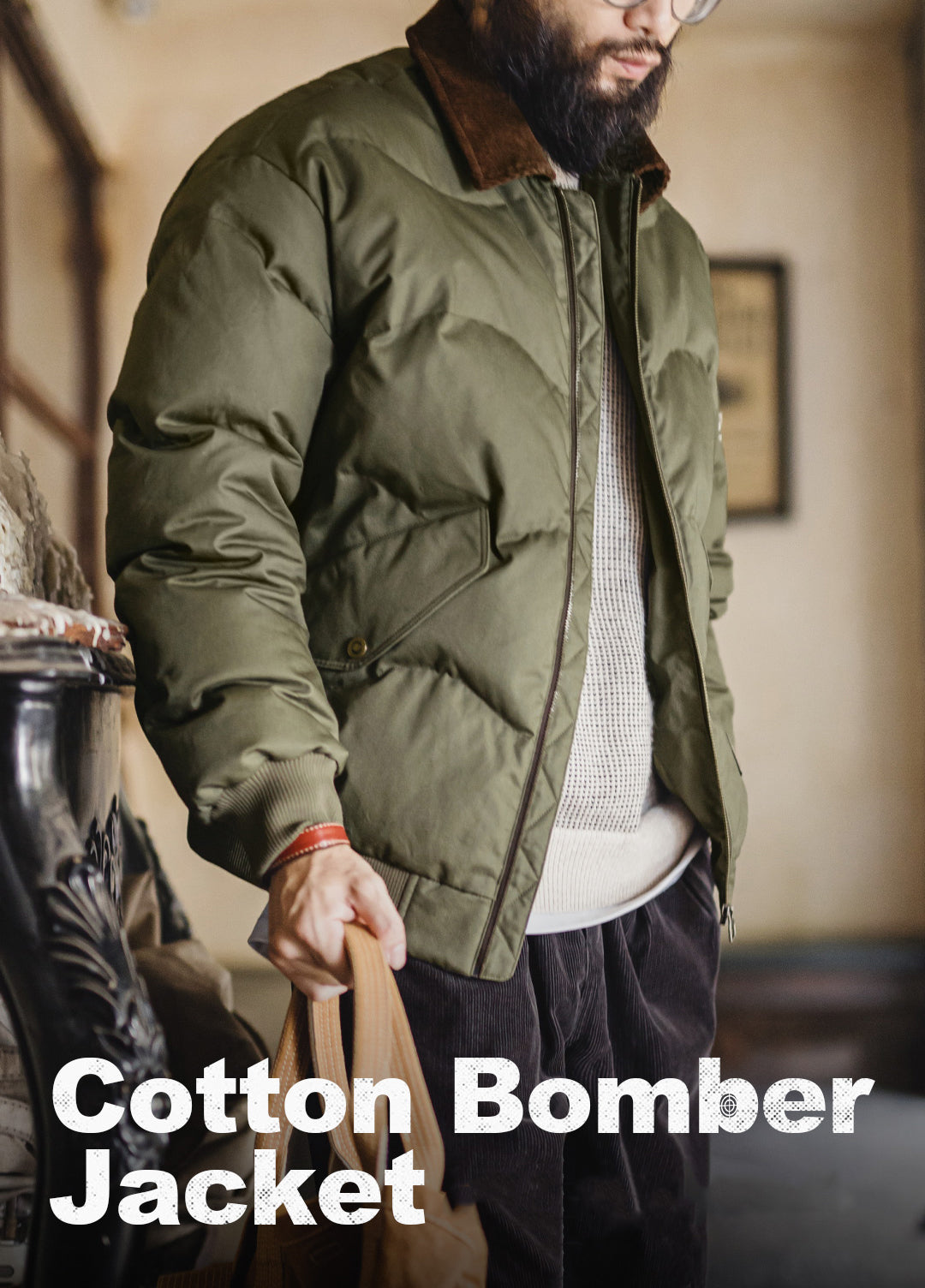 American Retro CWU 45 P Flight Short Warm Bomber Cotton-Padded Men's Jacket - Harmony Gallery