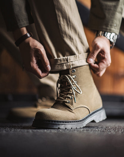 American Retro Age Of Navigation Waxed Canvas Martin Top Men's Boot - Harmony Gallery