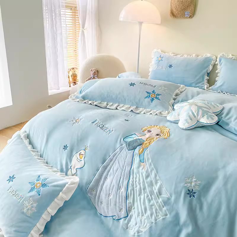Disney Frozen Princess Elsa Cotton Washed Cotton Four-piece Bed Set - Harmony Gallery