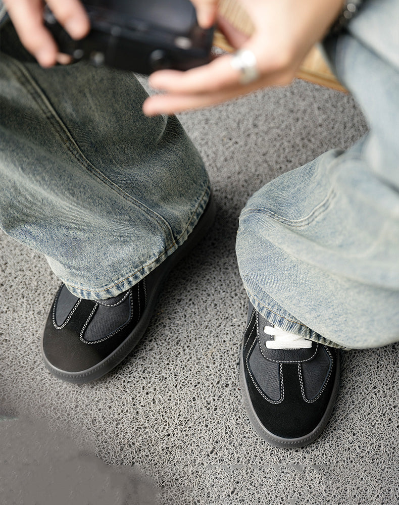 German Retro Thick-Soled Sports Small Black All-Match Men's Casual Shoes - Harmony Gallery