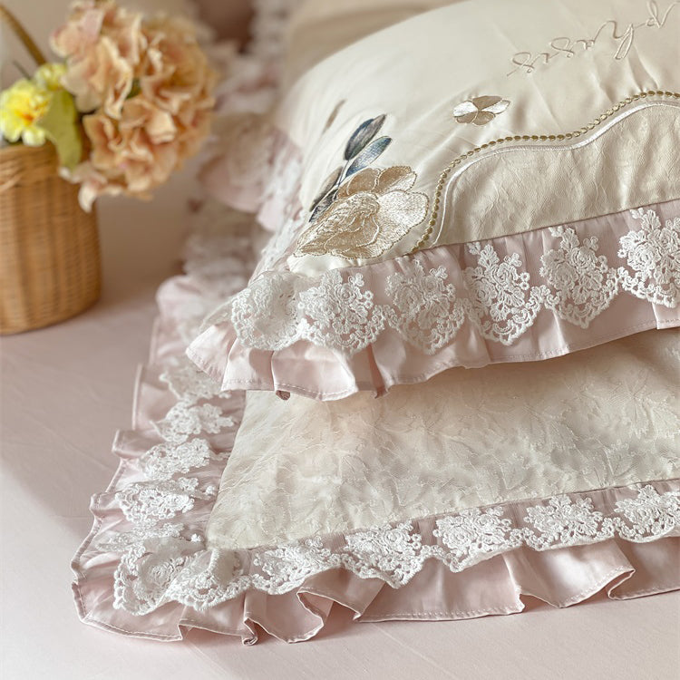 French Romantic Princess Cotton Four-Piece Pure Cotton Bed Set - Harmony Gallery