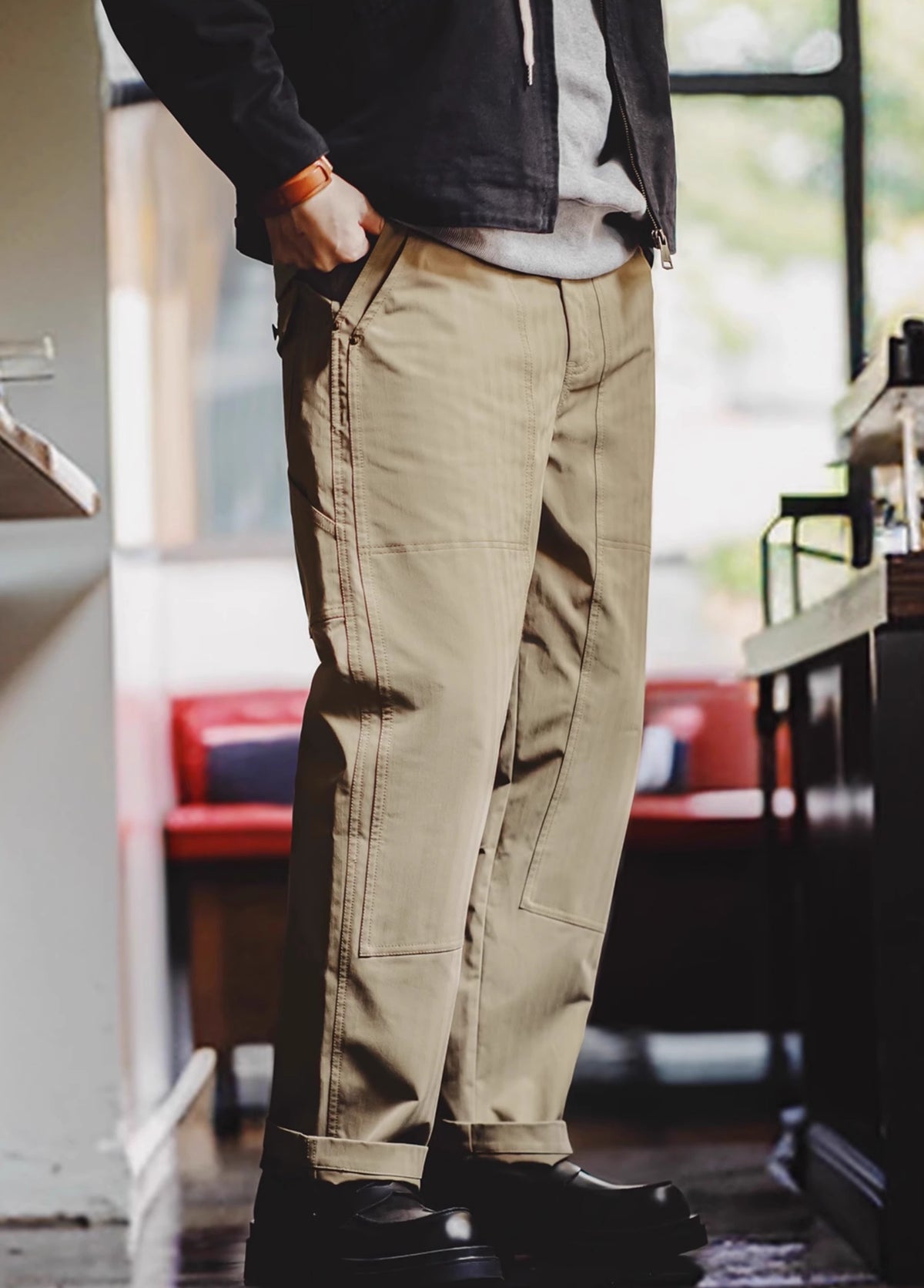 American Retro Double Knee Stitching Multi-Pocket Men's Trousers - Harmony Gallery