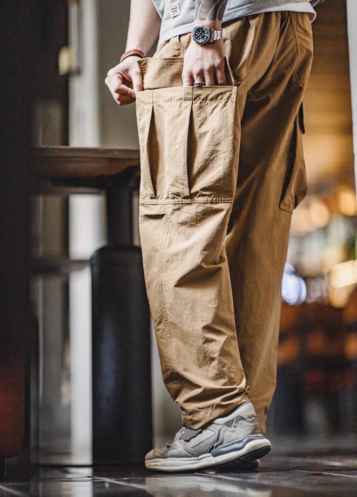 American Retro Multi-Pocket Waterproof Loose Men's Trousers - Harmony Gallery
