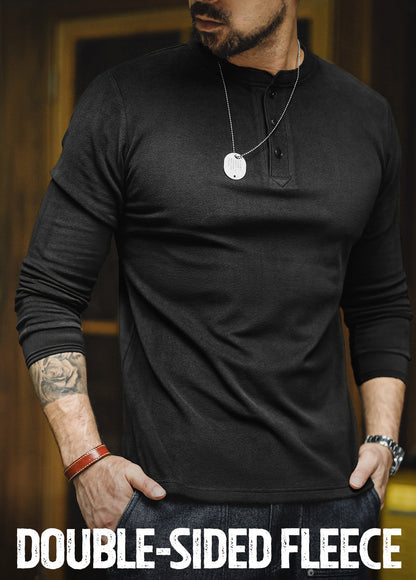 American Henry Collar Fleece-Lined Base Slim Inner Layer Men's Sweater - Harmony Gallery