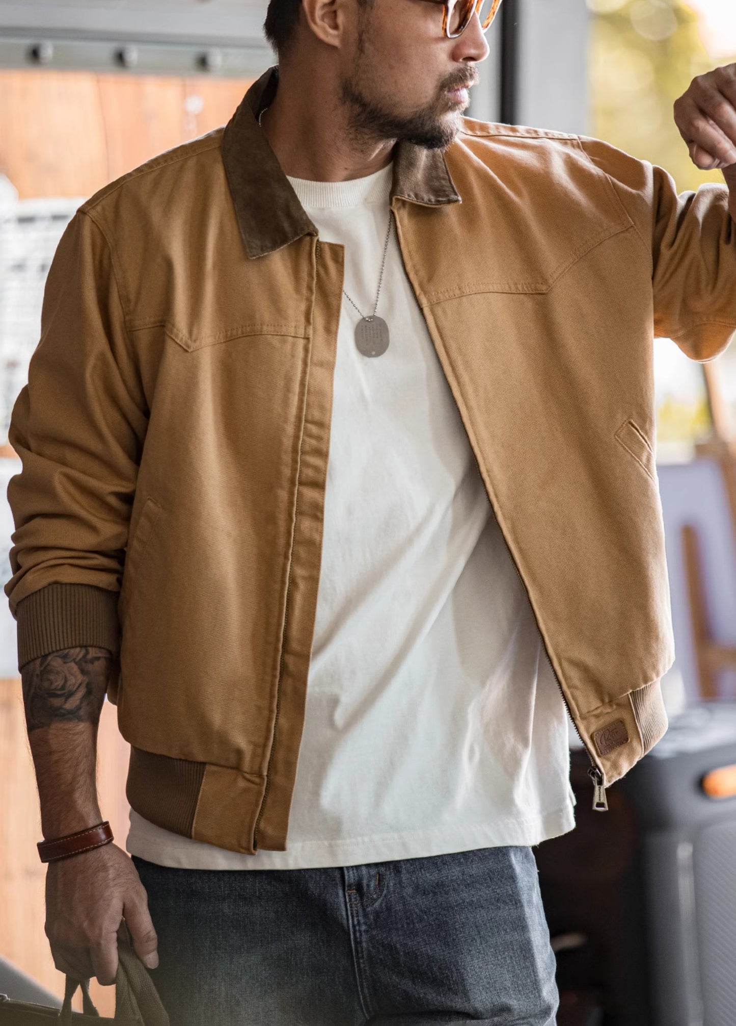 American Retro Heavy Canvas Washed Cotton Short  Men's Jacket - Harmony Gallery