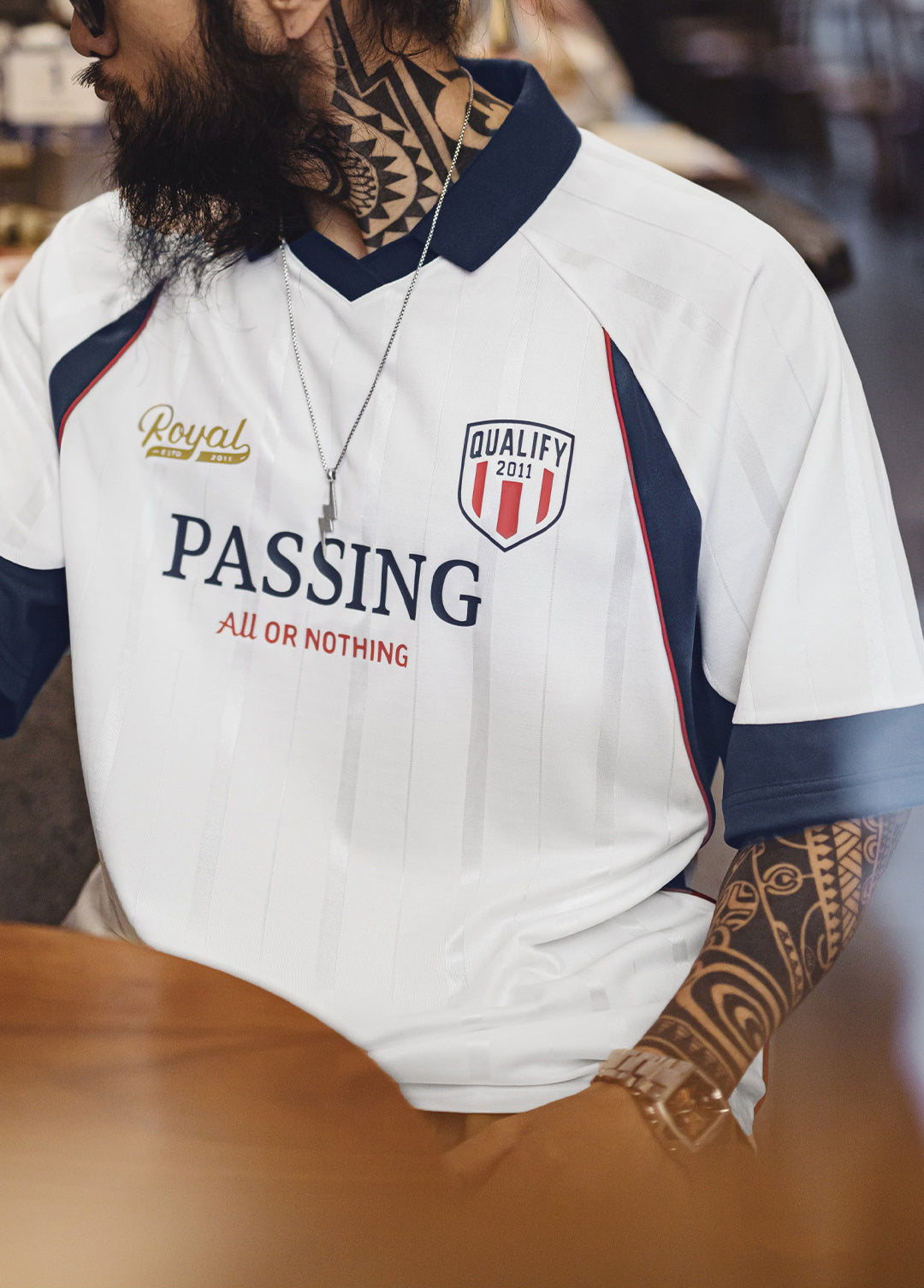 American Retro Polo Sports Soccer Printed Thin Team Uniform Men's T-Shirt
