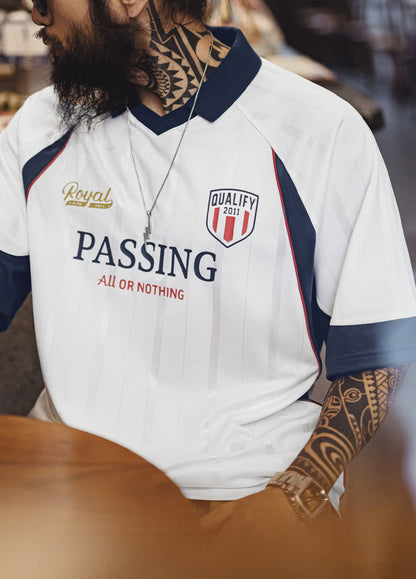 American Retro Polo Sports Soccer Printed Thin Team Uniform Men's T-Shirt
