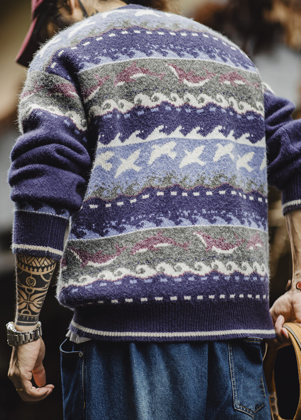 American Retro Fair Isle Pullover Thick Warm Outerwear Knitwear Men's Sweater - Harmony Gallery