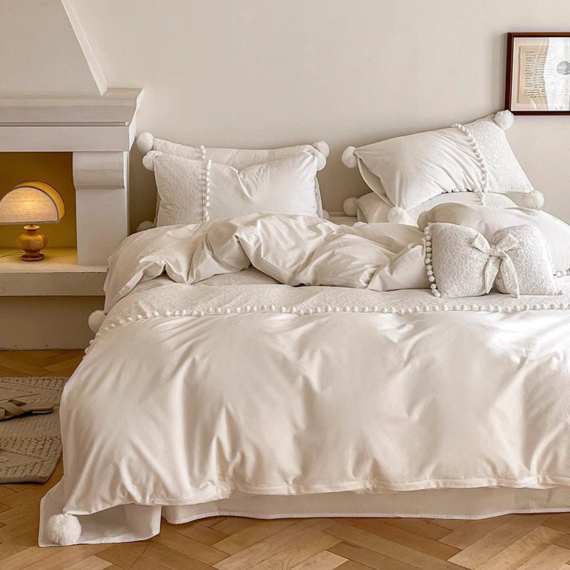 French Princess Pure Cotton Quilt Lace Four-Piece Bed Set - Harmony Gallery