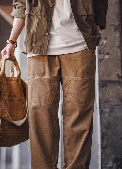 American Retro Multi-Pocket Corduroy Loose Pure Cotton Men's Trousers - Harmony Gallery