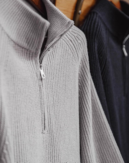 American Retro Half Zip Pullover Bottoming High Collar Knitted Men's Sweater - Harmony Gallery