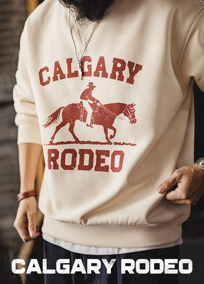American Horse With Fleece Print Warm Thickened Pullover Men's Sweater
