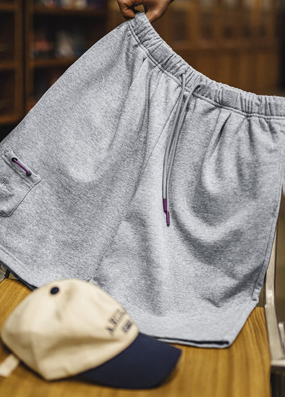 American Heavy Gray Sweatpants Sports Knitted Basketball Men's Shorts - Harmony Gallery