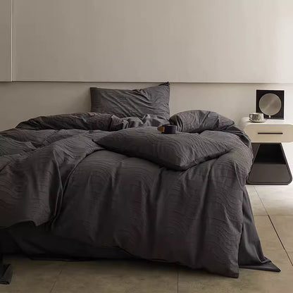 Light Luxury And High-End Curve Jacquard Four-Piece Cotton Bed Set - Harmony Gallery