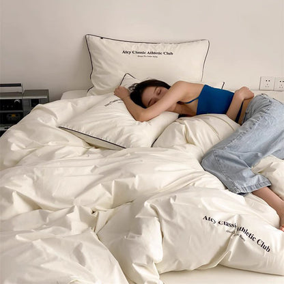 Light Luxury And High-End Four-Piece Pure Cotton Minimalist Bed Set - Harmony Gallery