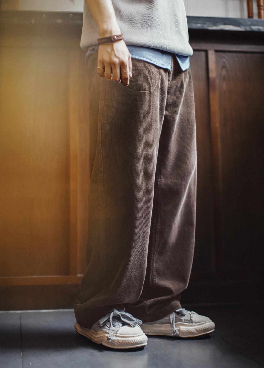 American Retro Corduroy Thickened Straight Leg Wide-Leg Daily Men's Trousers - Harmony Gallery
