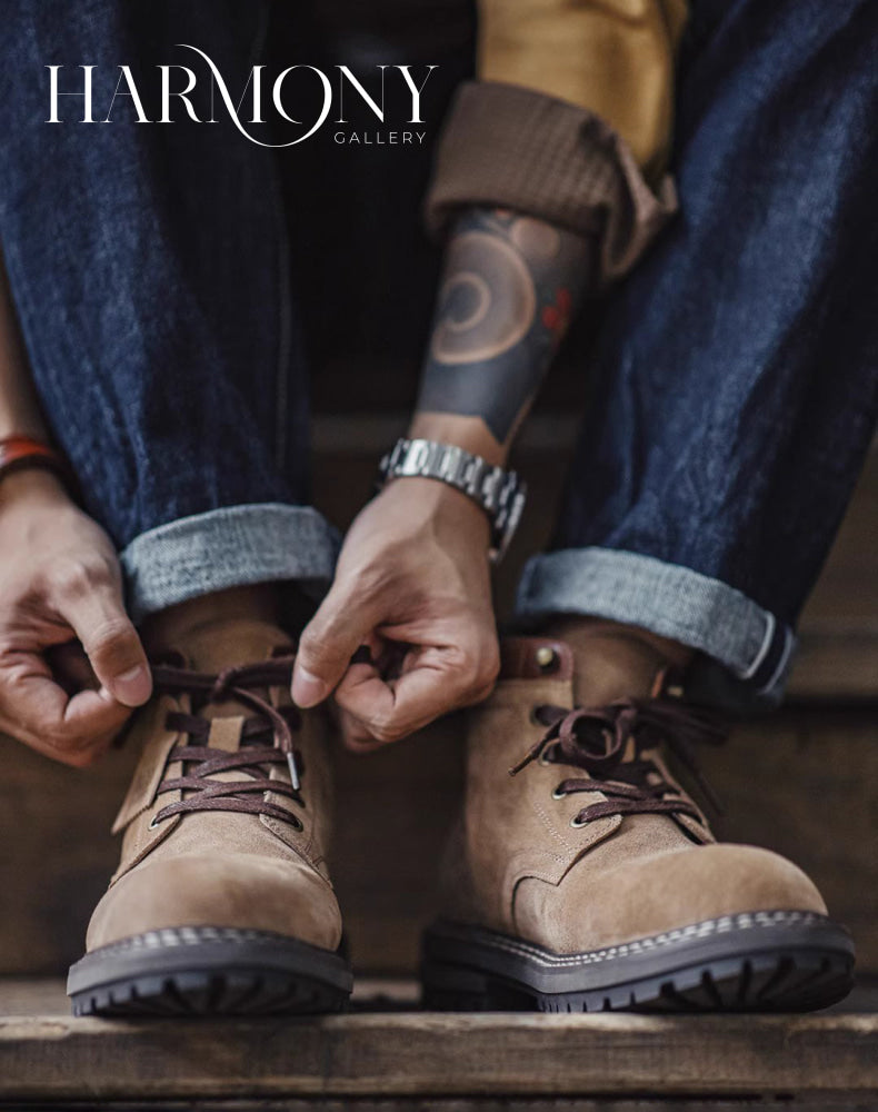 American Desert Genuine Leather Outdoor Men's Work Boot - Harmony Gallery