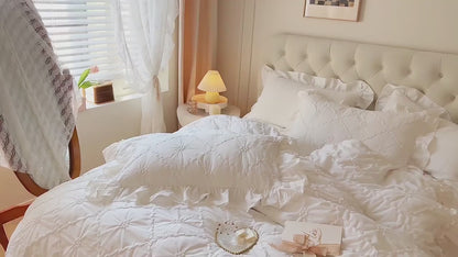 French Princess Washed Cotton Four-Piece Bed Set
