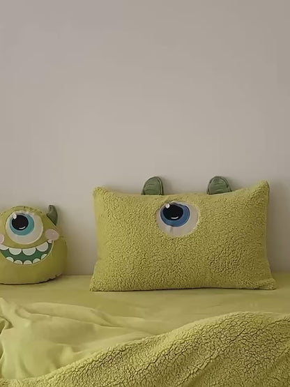 Monsters University Big-Eyed Vierteiliges Bettset aus gewaschener Baumwolle