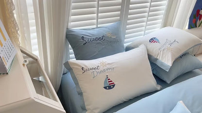 Cartoon Cute Navigator Four-Piece Pure Cotton Bed Set