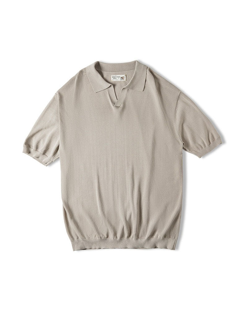 Tooling Retro Short Sleeved Knitted Polo Men's T-Shirt - Harmony Gallery