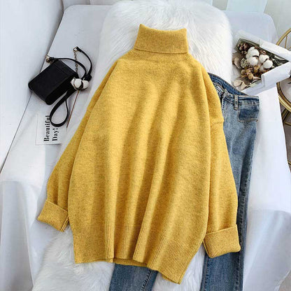 All-Match High Collar Loose Women's Sweater - Harmony Gallery