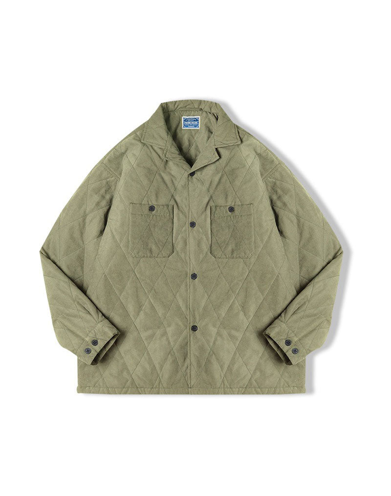 American Retro Diamond Cotton Thickened Warm Peach Men's Jacket - Harmony Gallery