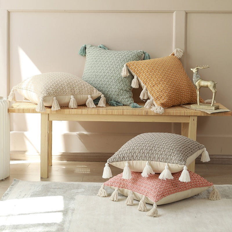 Nordic Style Cotton Knitted Pillow Decoration Sofa Cushion - Harmony Gallery