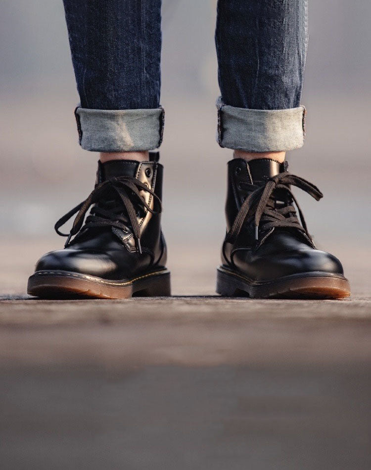 Mid-Cut Tooling All-Match British Style Unisex Martin Boot - Harmony Gallery