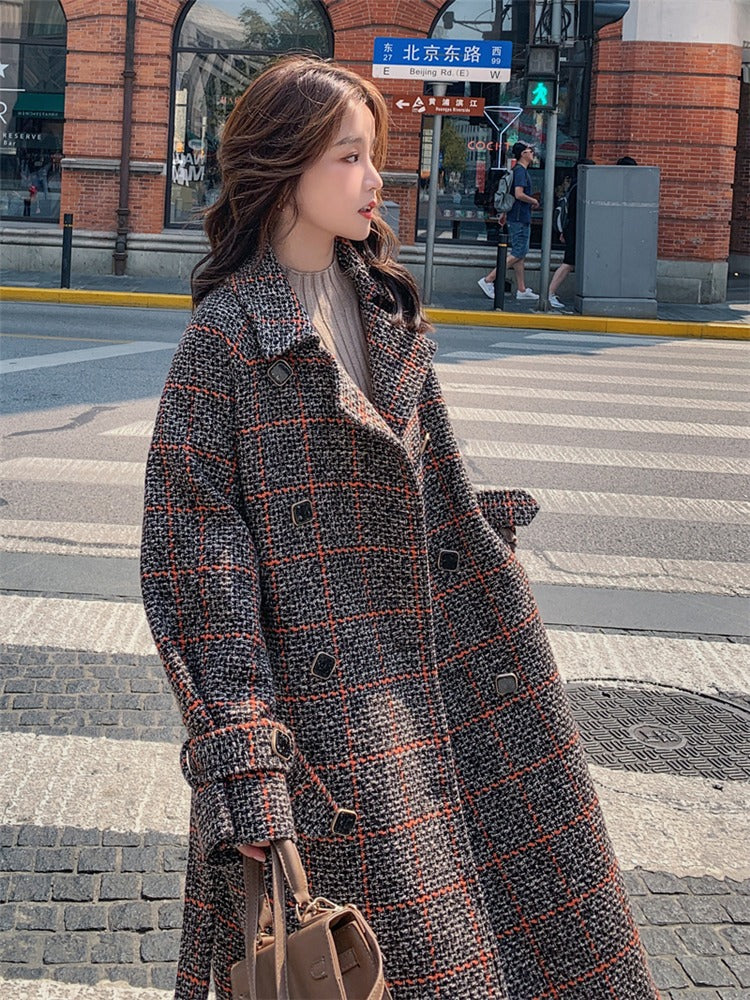 Coarse Mid-Length Casual Fashion Woolen Women's Coat - Harmony Gallery
