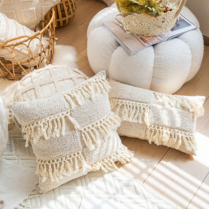 Ethnic Bohemian Handmade Tassel Living Room Sofa Cushion - Harmony Gallery
