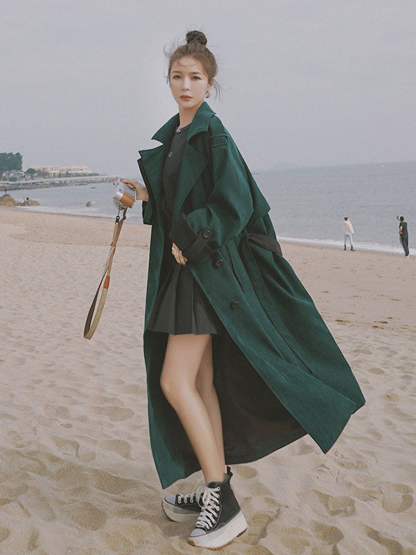 Mid-Length British Style Chic Loose Women's Trench Coat - Harmony Gallery