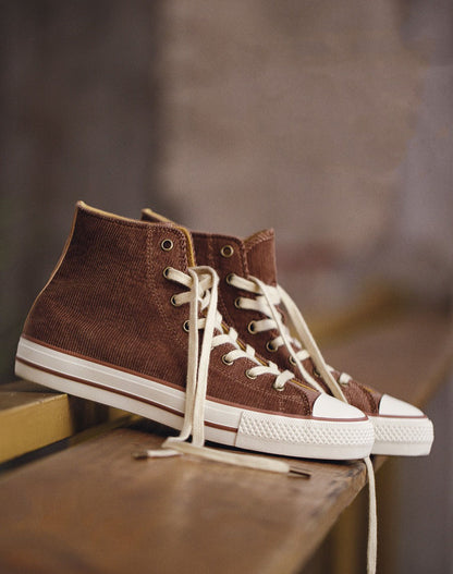 Corduroy High-Top All-Match Casual Men's Canvas Shoes - Harmony Gallery