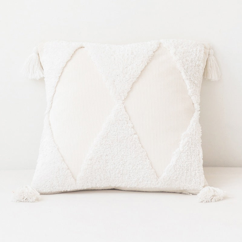 Moroccan Cotton Hand Tufted Tassel Decorative Sofa Cushion - Harmony Gallery