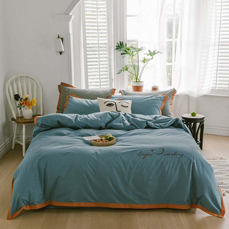 Simple Scandinavian Four-Piece Cotton Super Soft Bed Set - Harmony Gallery