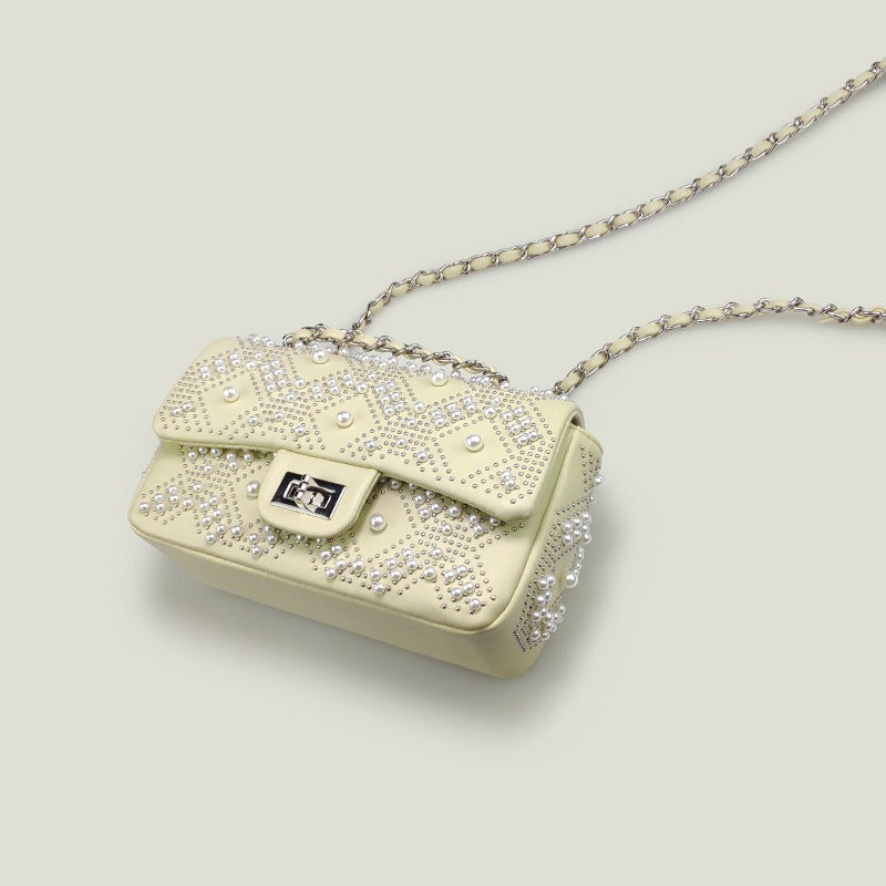 French Pearl Rhombic Chain High-End Women's Bag - Harmony Gallery