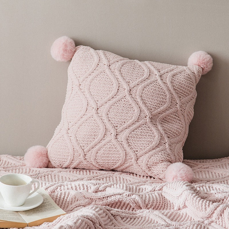 Nordic Ball Pillow Living Room Sofa Chenille Cushion - Harmony Gallery