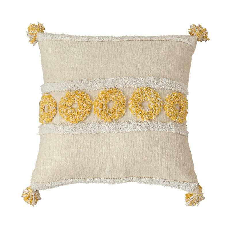 Handmade Bohemian Style Indian Tufted Pillow Cushion - Harmony Gallery