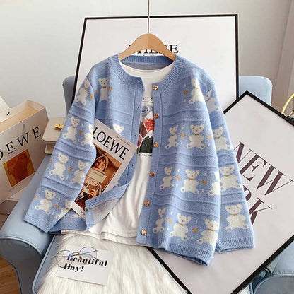 Early Bear Outer Wear Loose Knit women's Cardigan - Harmony Gallery