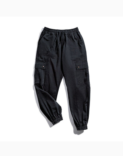 Tooling American Black Micro Elastic Casual Men’s Trousers - Harmony Gallery