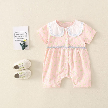 Full Moon Newborn Onesie Summer Cotton Baby Girl's Romper - Harmony Gallery