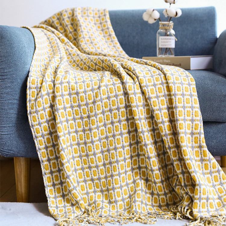 Multifunctional Knitted Nordic Style Sofa Decoration Blanket - Harmony Gallery