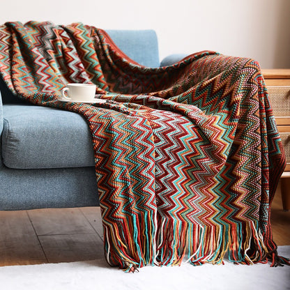 Bohemian Ethnic Knitted Decoration Tapestry Blanket - Harmony Gallery