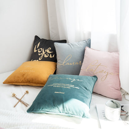 Light Luxury Nordic Velvet Living Room Lumbar Cushion - Harmony Gallery
