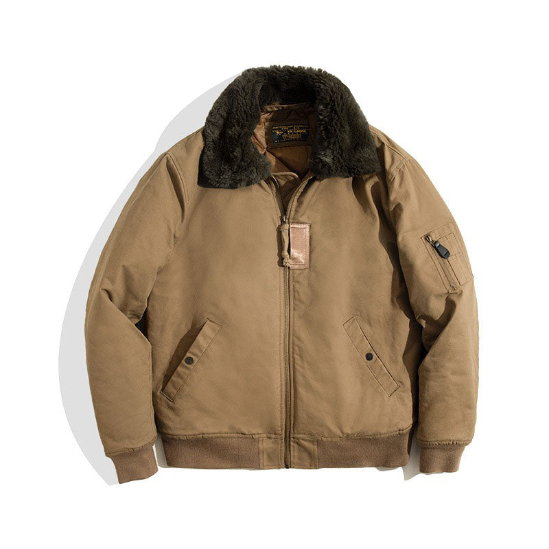 American B15 Bomber Air Force Pilot Fur Collar Men's Jacket - Harmony Gallery