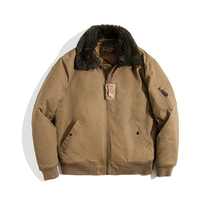 American B15 Bomber Air Force Pilot Fur Collar Men's Jacket - Harmony Gallery